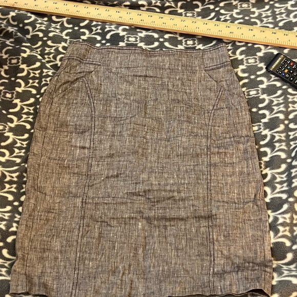 bebe Dresses & Skirts - LINEN BEBE BROWN SUMMER PENCIL SKIRT SIZE 4